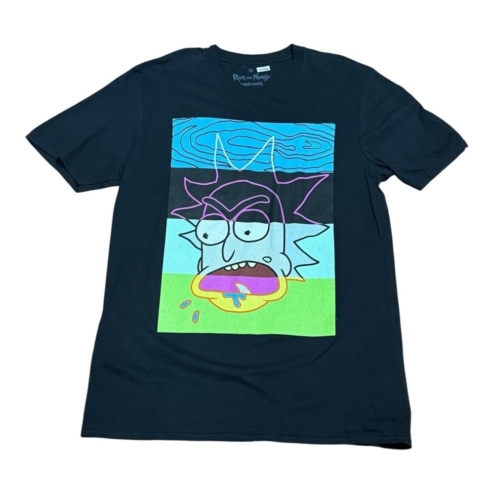 Rick and Morty Shirt Mens Medium Black Cartoon Adult Swim Graphic Tee 2021 Funny